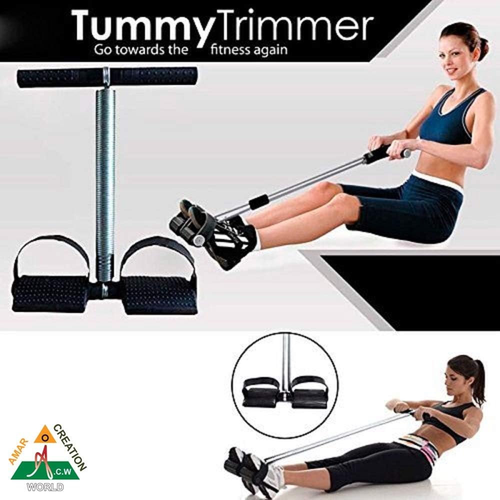 U S TRADERS Tummy Trimmer Single Spring Ab Exerciser Fat Burner for Men & Women Ab Exerciser (Black) 6