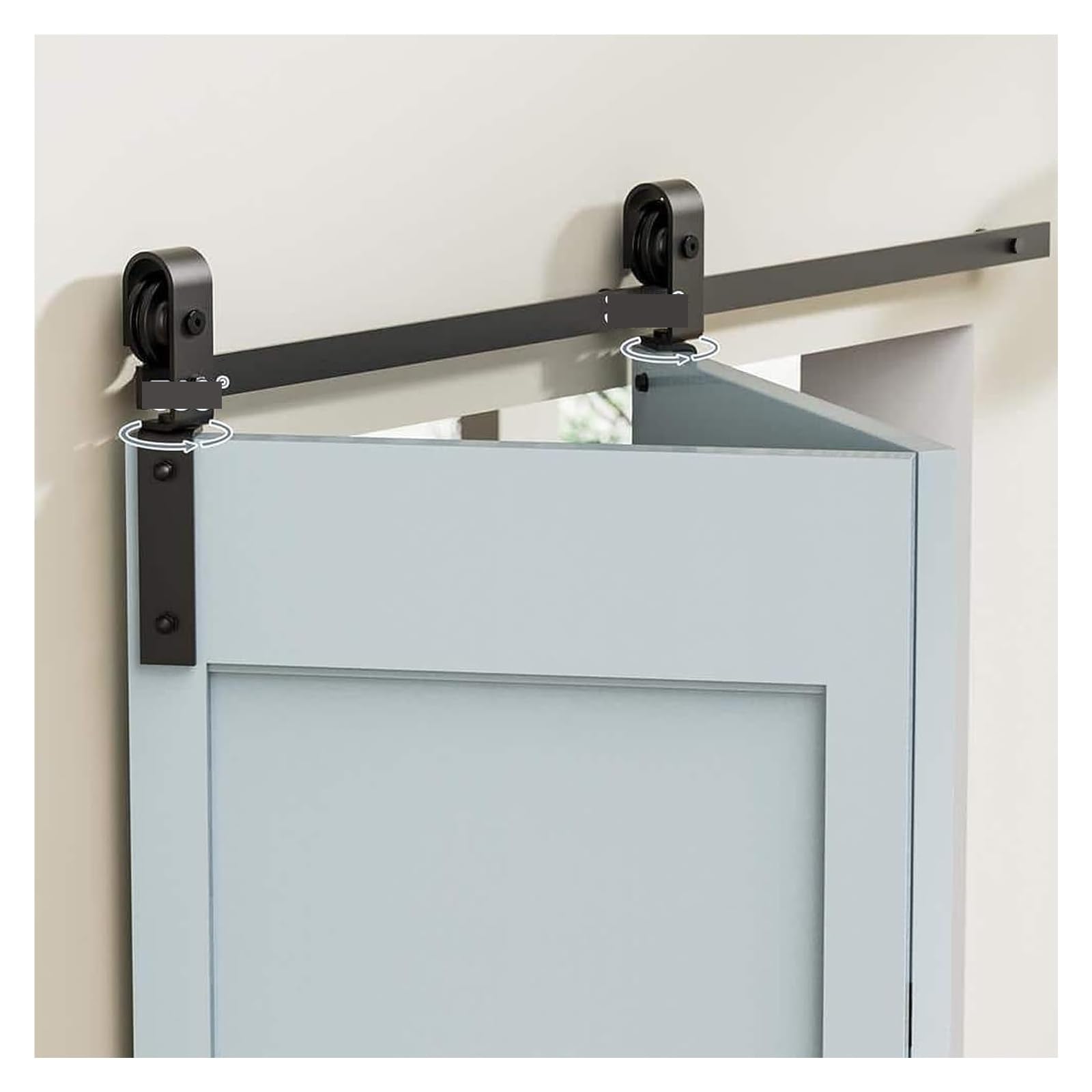 3-10FT Bi-Folding Sliding Barn Door Hardware Kit, Heavy Duty Roller Track Kit for 4/2 Doors Side Mounted - Sliding Door Kit(5FT 4doors)