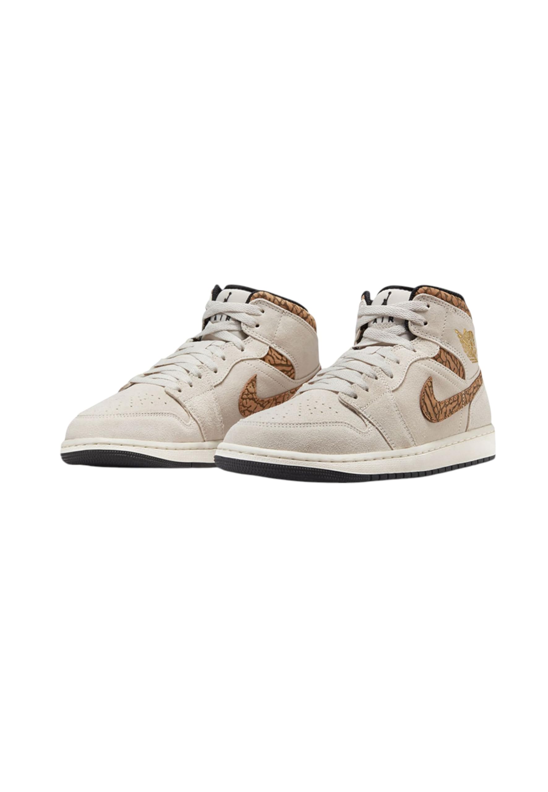 Jordan Nike Air 1 Mid Men's Shoes LT Orewood Brown/Metallic Gold DZ4129-102 13 2