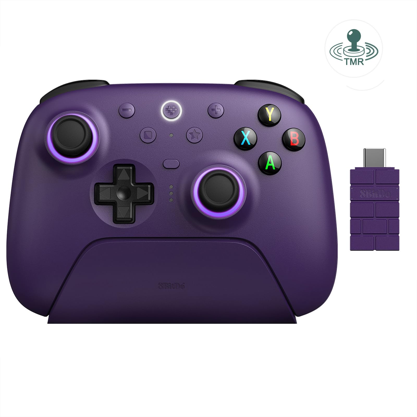 8BitDo Ultimate 2 Wireless Controller for Windows, Android, Steam Deck, TMR joysticks, 1000Hz Polling Rate, Tactile/Hall Triggers, Motion Control, Programmable Back Paddle Buttons&L4/R4 Bumpers,Purple