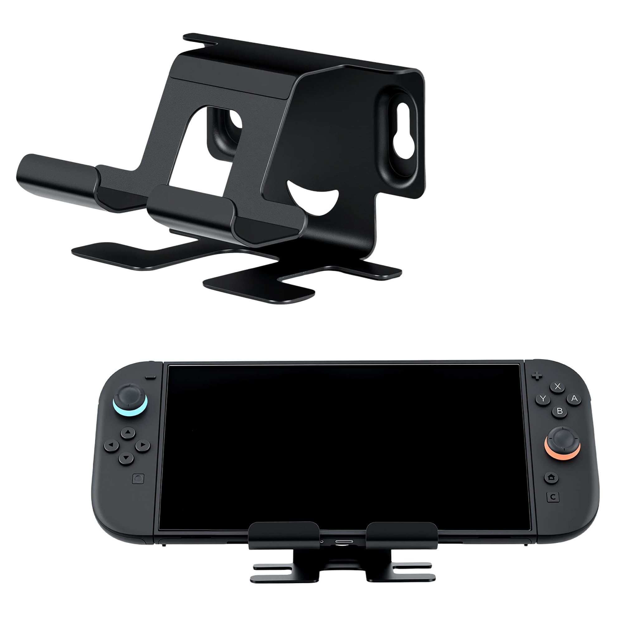 Mcbazel Metal Wall Mount for ROG Xbox Ally/Ally X, PlayStation Portal, Steam Deck, ROG Ally/X, Nintendo Switch 2/OLED/1, Gaming Console Hanger Stand with Heat Dissipation Vents & Easy Install Kit (Black)