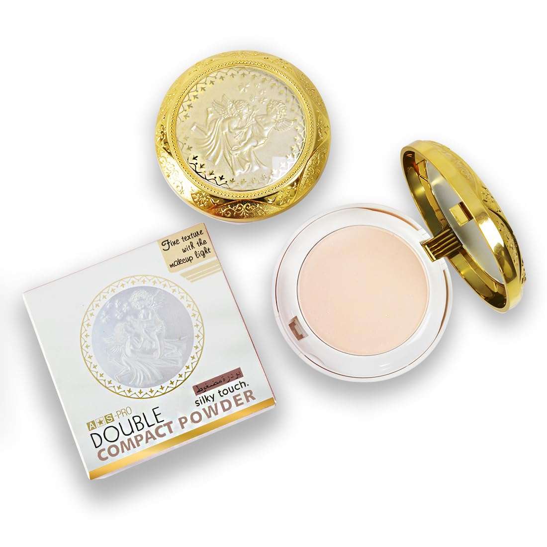 Adbeni Imported Double Compact Powder 21gm | Silky Smooth Touch with Matte & Shimmery Finish | Versatile Makeup for Flawless Skin, Shade-02 1