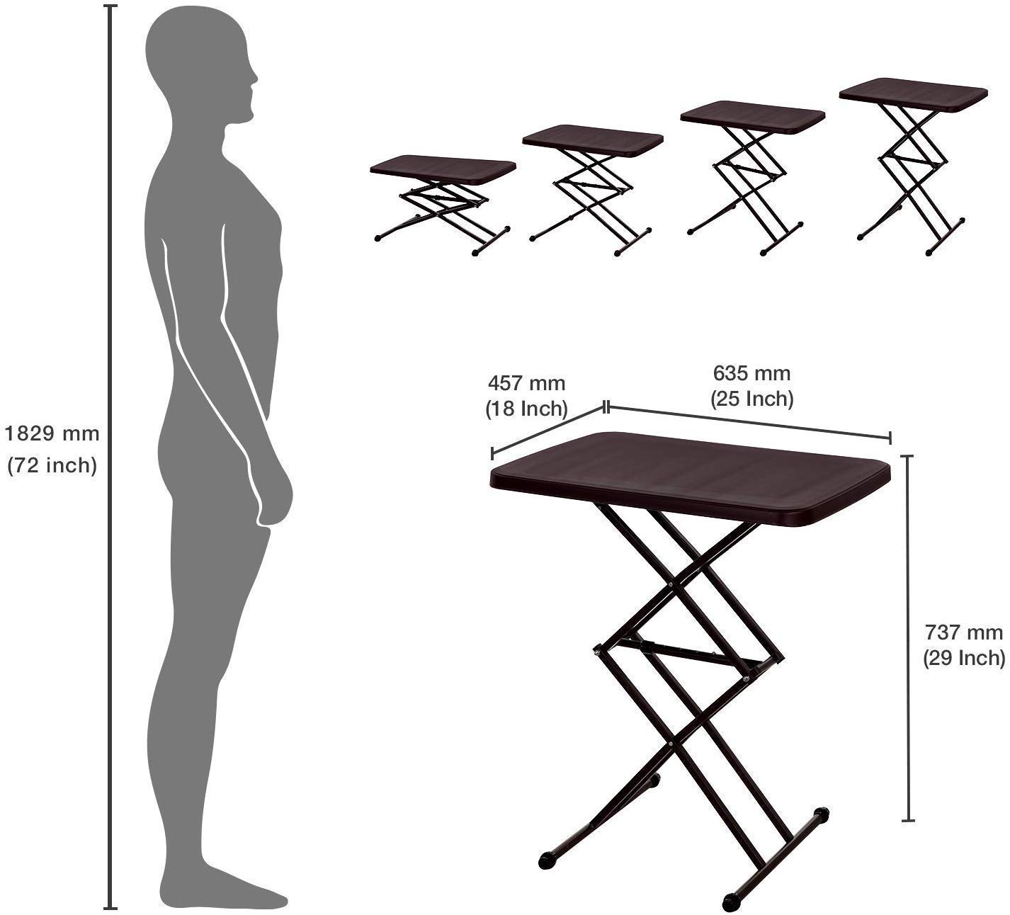A to Z Hub Height Adjustable Multi-Purpose Plastic Table for Study, Dining & Indoor and Outdoor 4