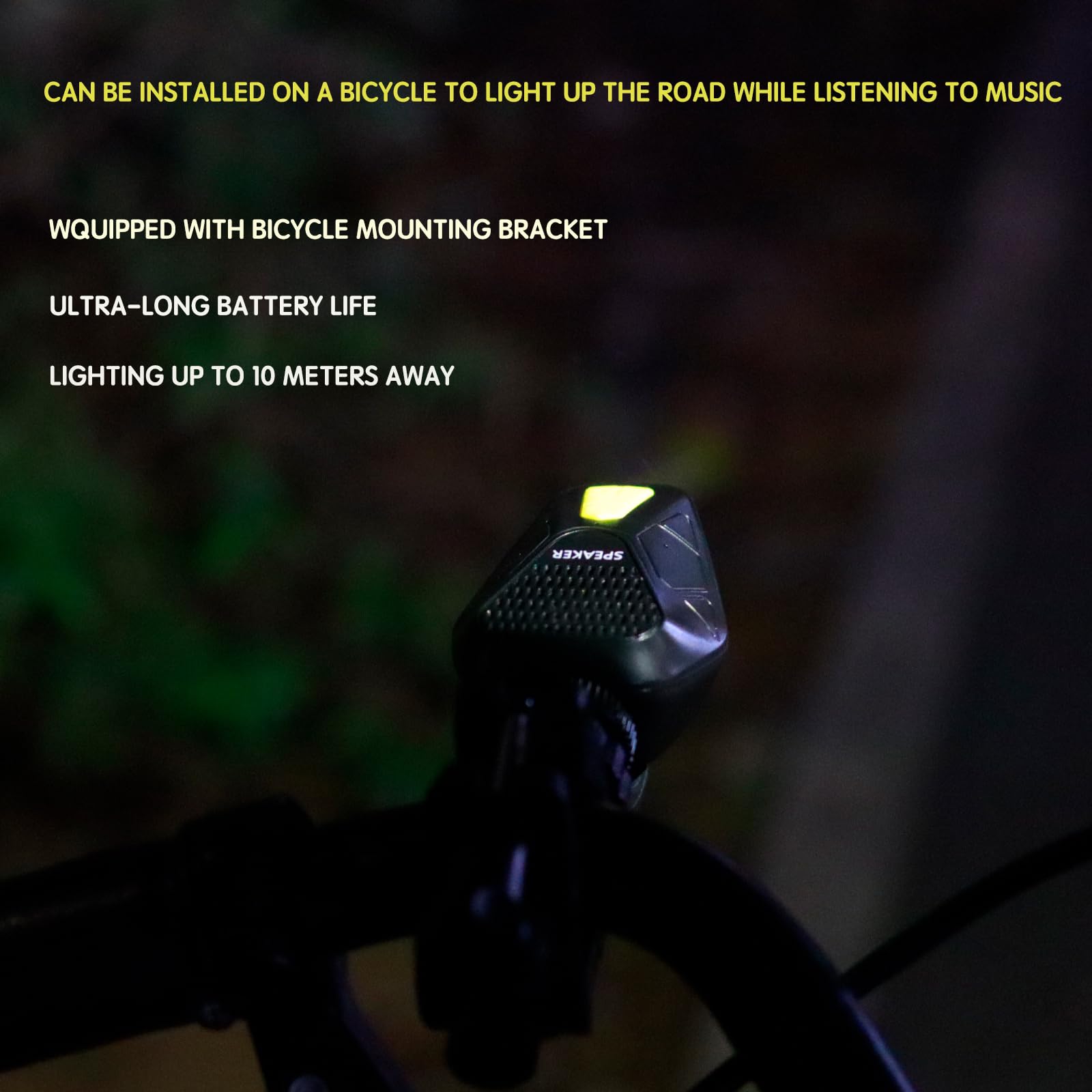 Morseatooke Wearable Bluetooth Speaker with Built-Built-in Noise-Canceling Microphone-Free Calling IP67 Waterproof Wireless Speaker with Built-in Lighting for Biking Portable Wearable Audio Device 5