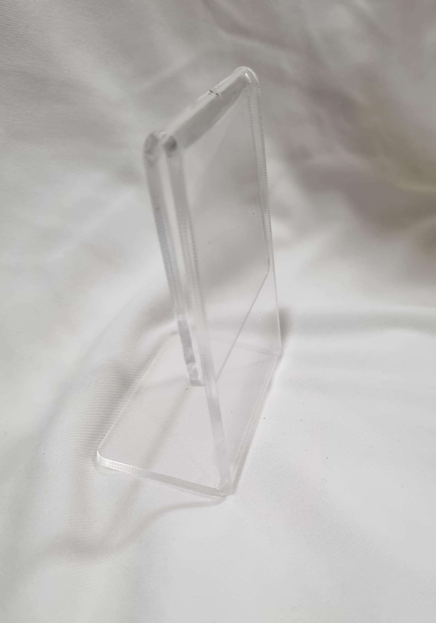 BIGIMALL 10 pcs x mini stands 6cmX7.5cm Acrylic food tag Price Name Card Tag Holder Stands super market restuarent (PAPER SIZE 6CMX7.5CM HEIGHT) 6