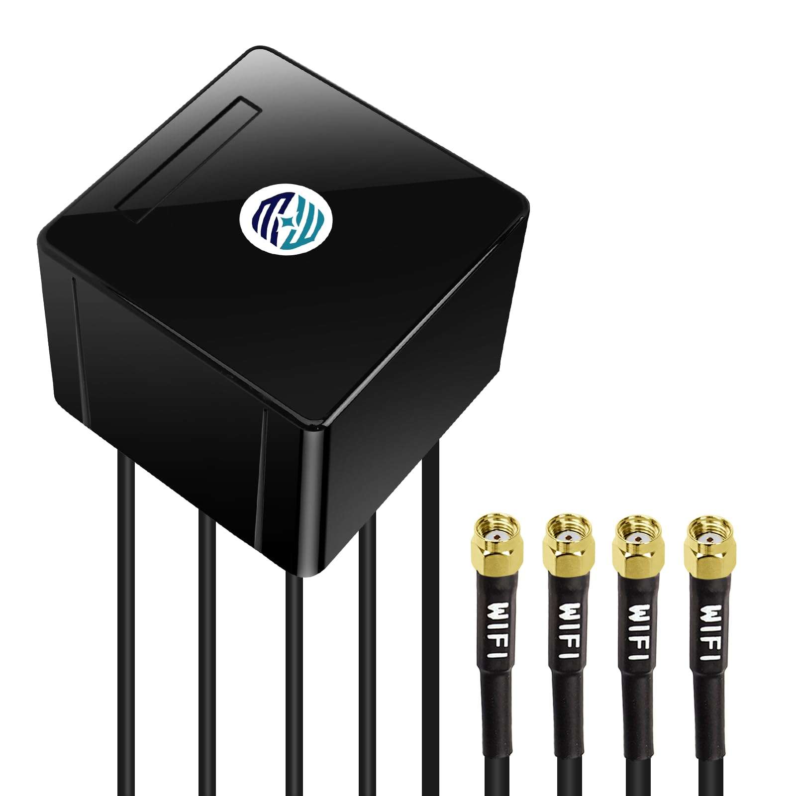 Maswell 4X4 WIFI7 Antenna 2100-7200MHz 5G Wifi7 WiFi6E Bluetooth Zigbee MIMO Antenna Screw Mount Cubic Antenna RP SMA Plug Waterproof 1