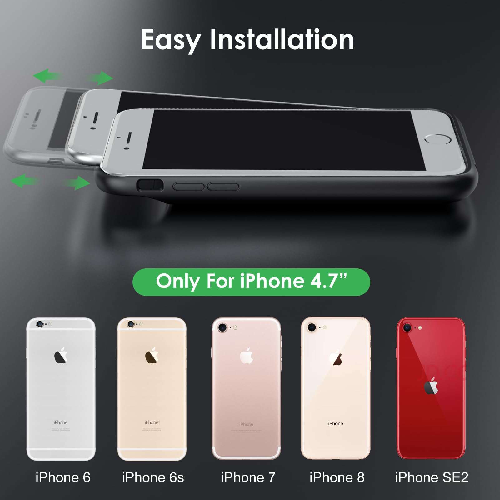 Battery Case for iPhone 6/6s/7/8/SE(2022/2020)(6.1 Inch), [2024 Upgraded] Ultra-Slim 7000mAh Portable Extended Charging Case Cover for iPhone 8, iPhone 7, iPhone 6/6s, iPhone SE Charger Case (Black) 3