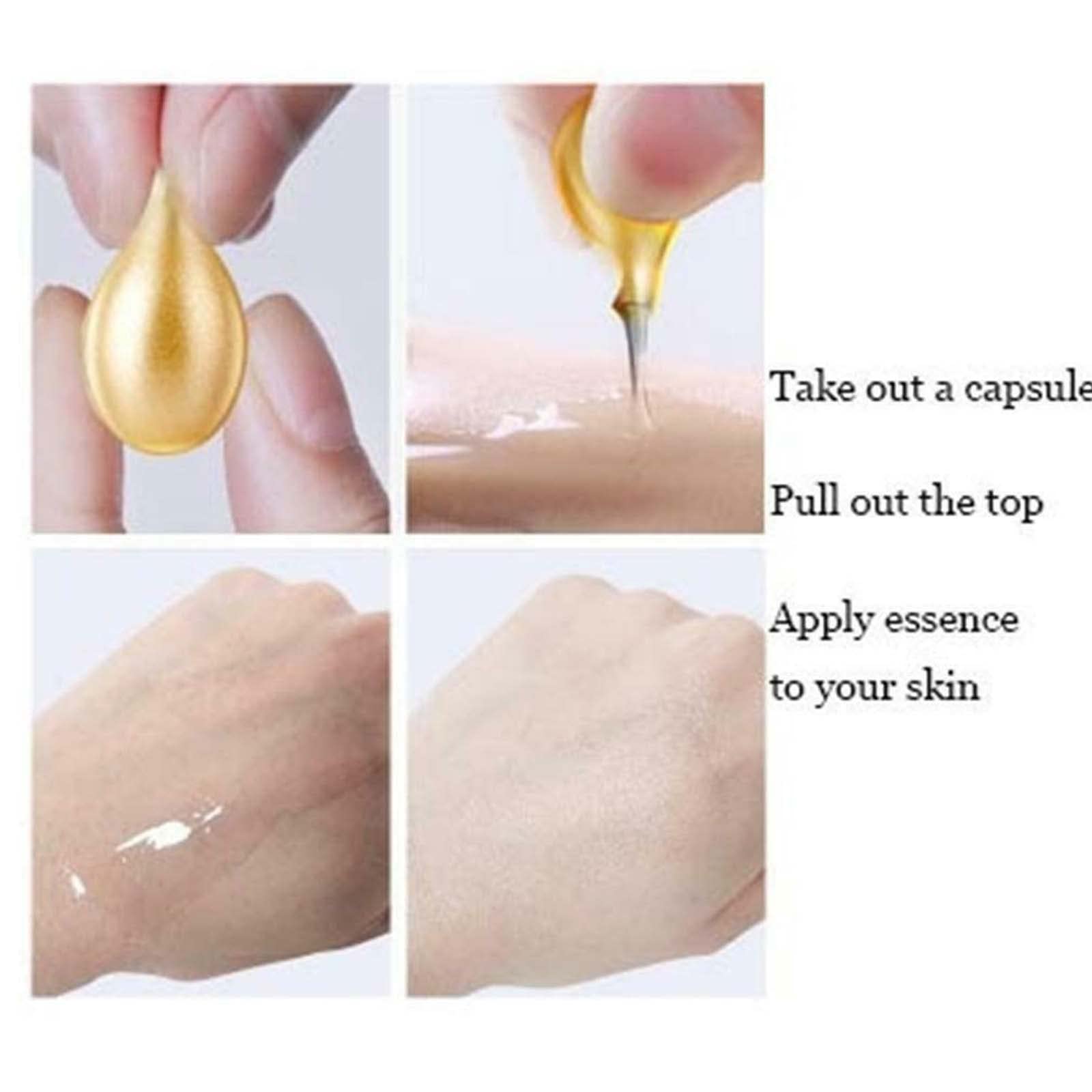 Fullerene Oligopeptide Korean Firming Capsule Mask, Collagen Essential Lifting & Firming Mask, Anti-wrinkle Anti-aging Moisturizing Essence Capsule, Fullerene Intensive Facial Serum (100PC) 6