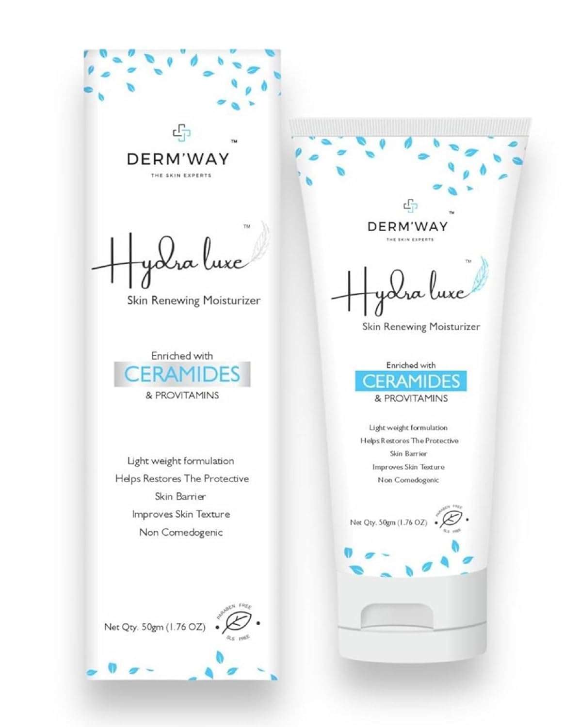 Derm’way Exfolia Face Serum | Derm’way Ceramide Creamy Facewash| HYDRALUXE Light Skin Renewing Oil Free Moisturizer| Ray Away Sunscreen gel for Acne & Spot Correction Range 6