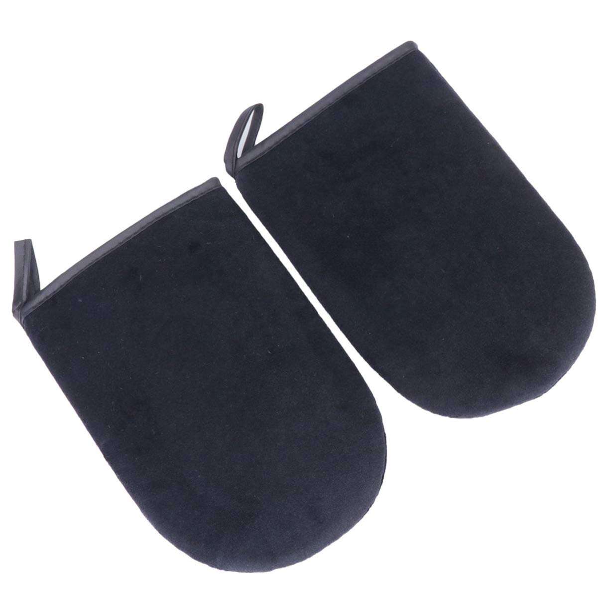 Lurrose Self Tanning Mitt Applicator Double Side Microfiber Sunless Tanning Mitt Self Tanner Gloves Tanning Lotion Applicator for Self Tanning, 2 Pcs Black 1