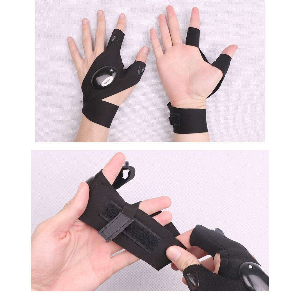 TINYOUTH LED Flashlights Gloves, Fingerless Night Lighting Gloves Tool Cool Gadgets Gifts for Men/Women, Perfect for Working in Darkness Places, Camping/Fishing Repair/Hiking and Outdoor Activities 4