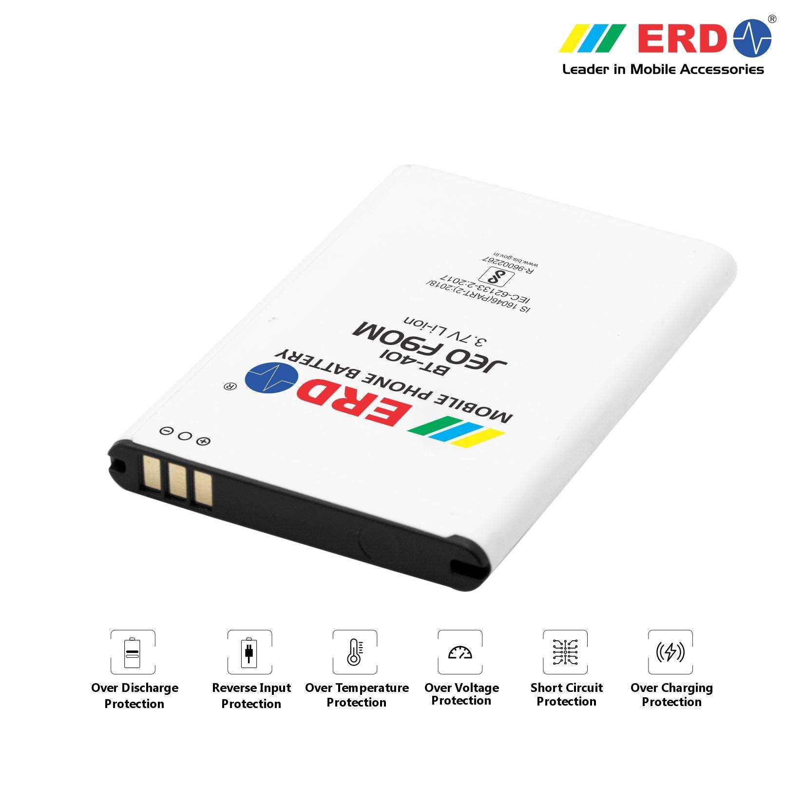 ERD BT-401 LI-ION Mobile Battery | Replacement Battery Compatible with JIO F90 | Capacity 1500 mAh 2