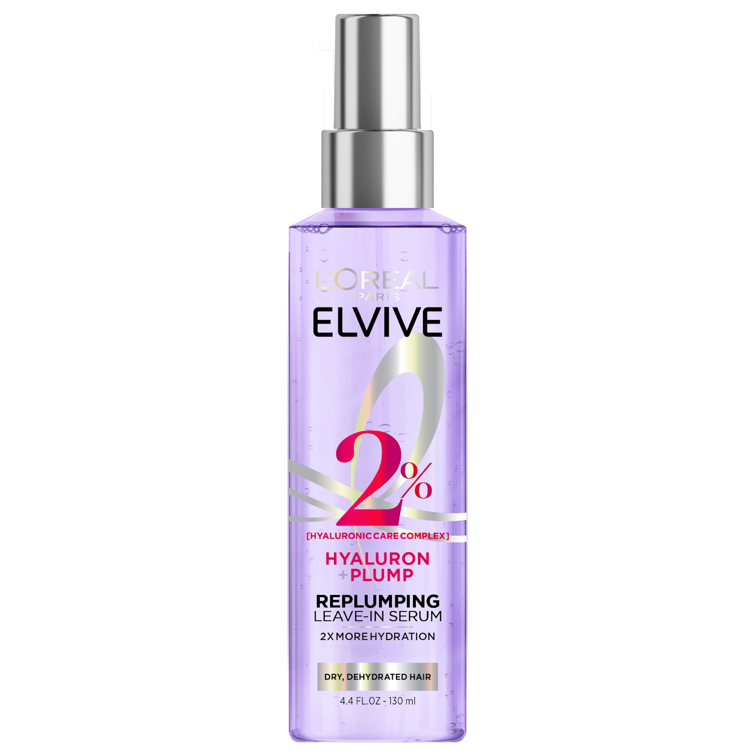 L'Oreal Paris Elvive Hyaluron Plump Moisture Plump Hair Serum for Dehydrated, Dry Hair with Hyaluronic Acid Care Complex, Paraben-Free, 4.4 Fl Oz 1