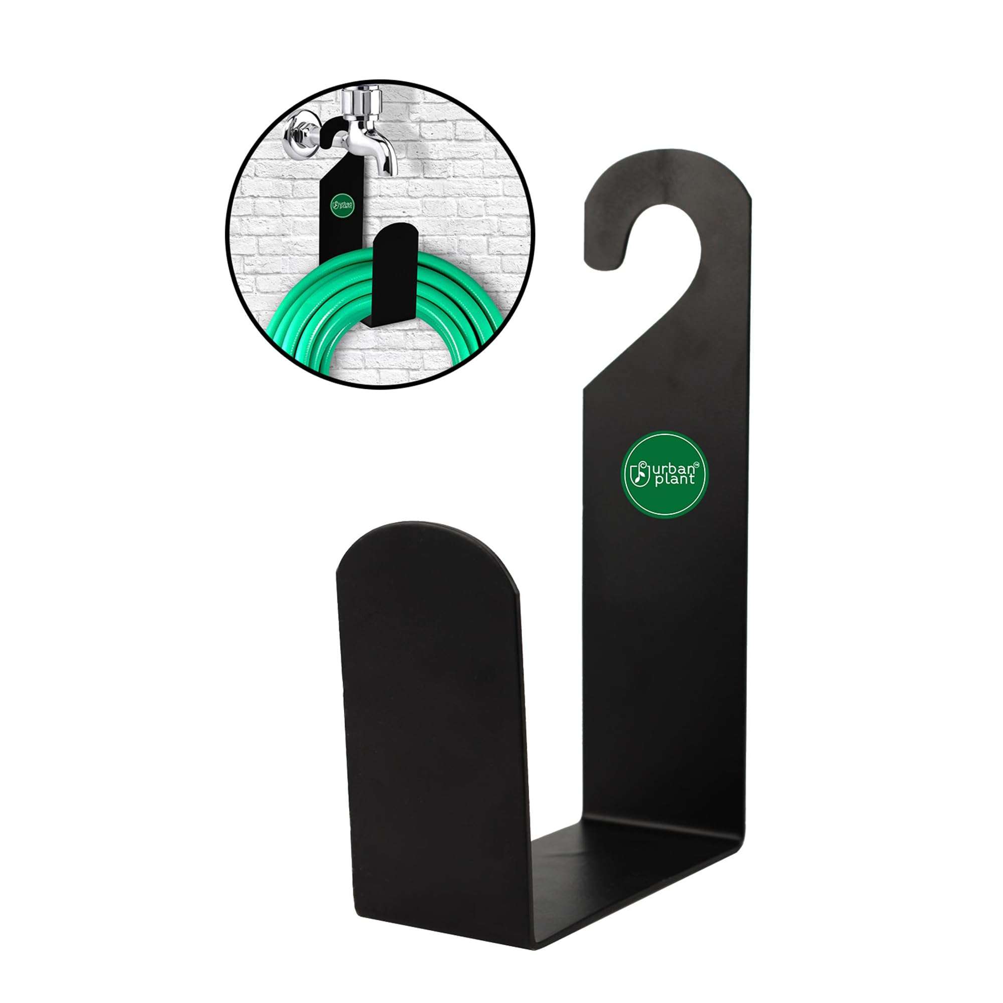Urban Plant Iron Garden Hose Pipe Holder/Hanger,Black 1