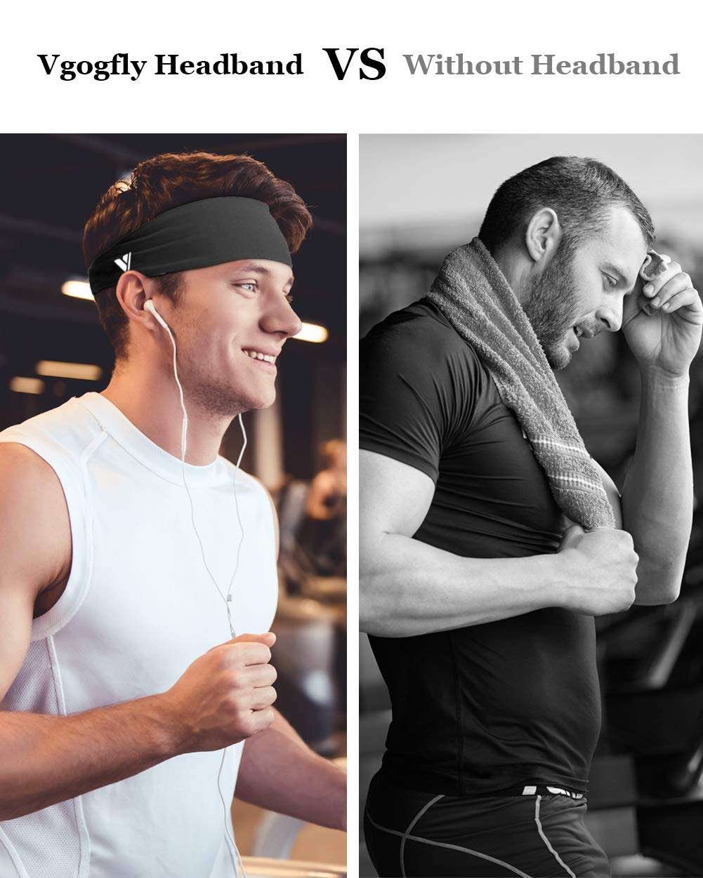 Vgogfly Sweat Headbands for Men Sweatbands for Mens Headband Running Sweat Bands Headbands Men Workout Sports Hairband for Men Thin Fitness Gym Yoga Men Headband Black Blue Army Green 5