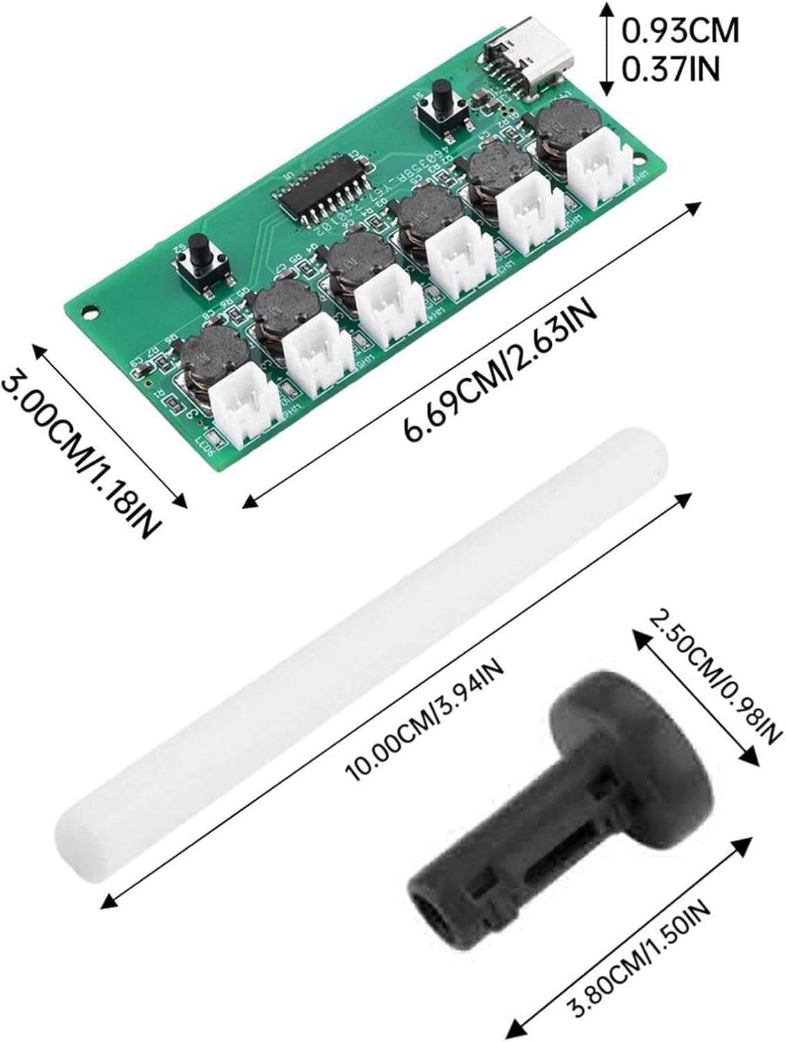 USB 6-Head Mist Maker Module 108KHz C-Type Ultrasonic Atomizer Humidifier Board 5V DC Powered Rduino UNO Compatible Water Fogger DIY Cooling Diffusion Spray Unit 4