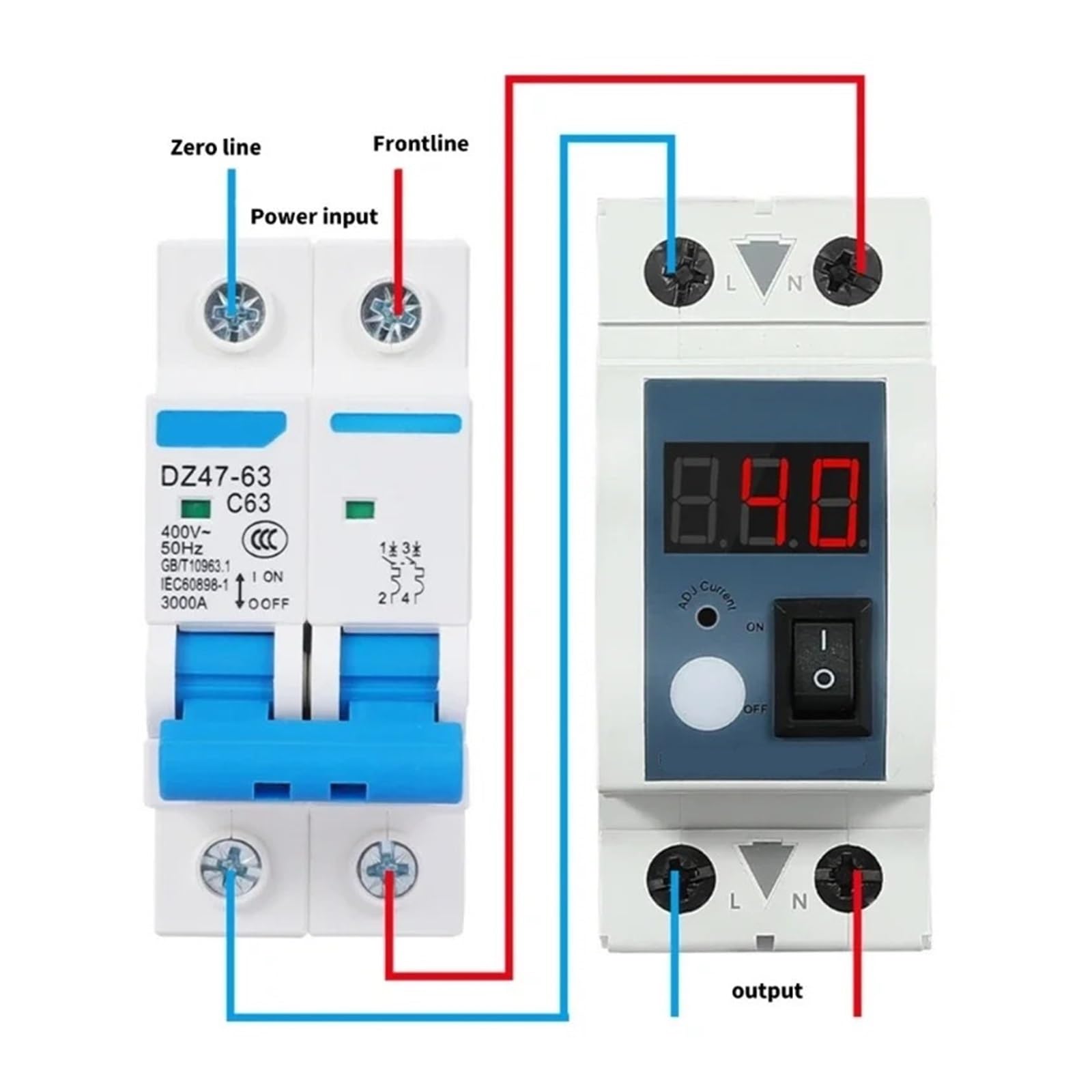 Adjustable Current Limiter 40A Circuit Protections Device Current Limiting Break H4GE 4