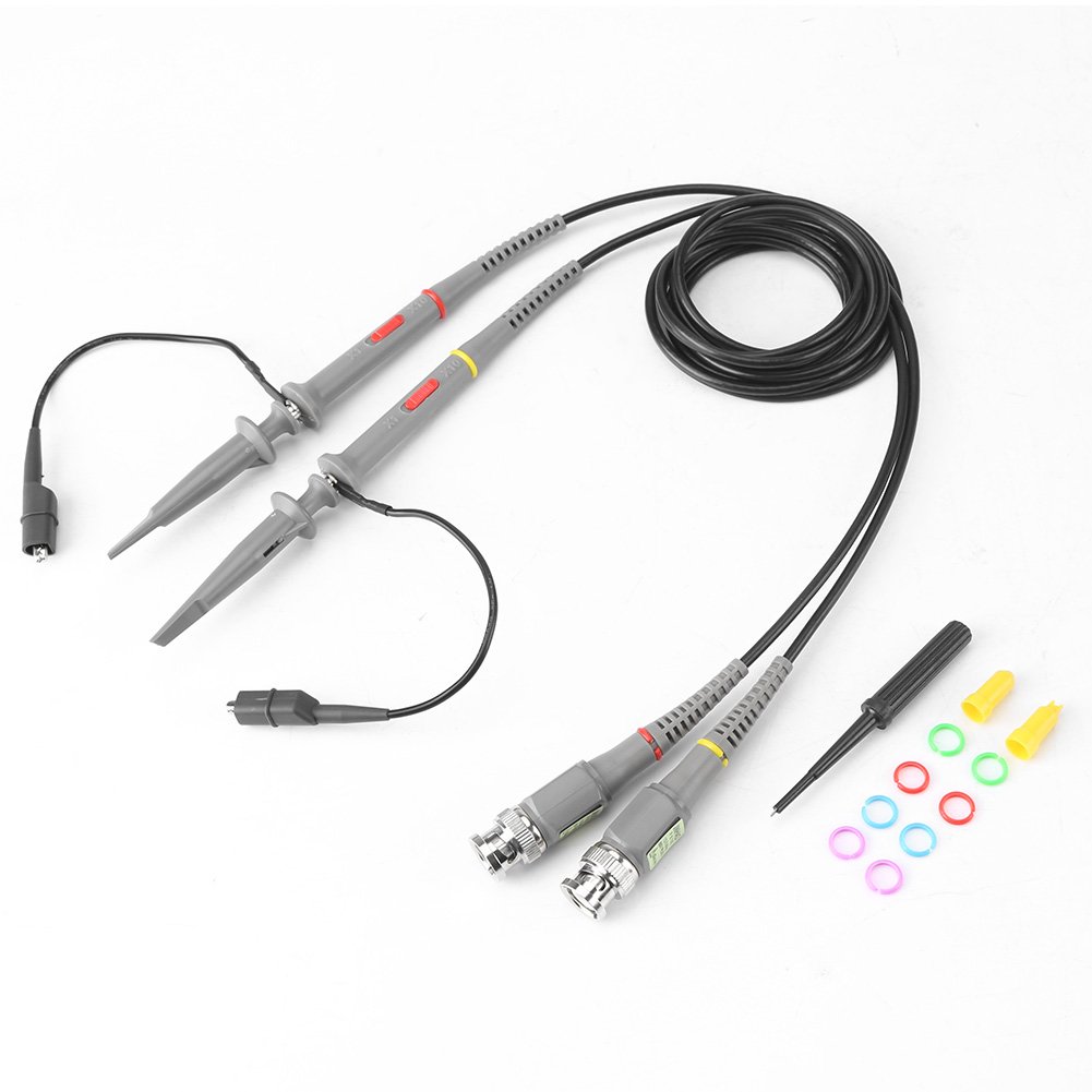 Oscilloscope Probe, 2pcs 100Mhz Oscilloscope Clip Probe P6100 1X/10X