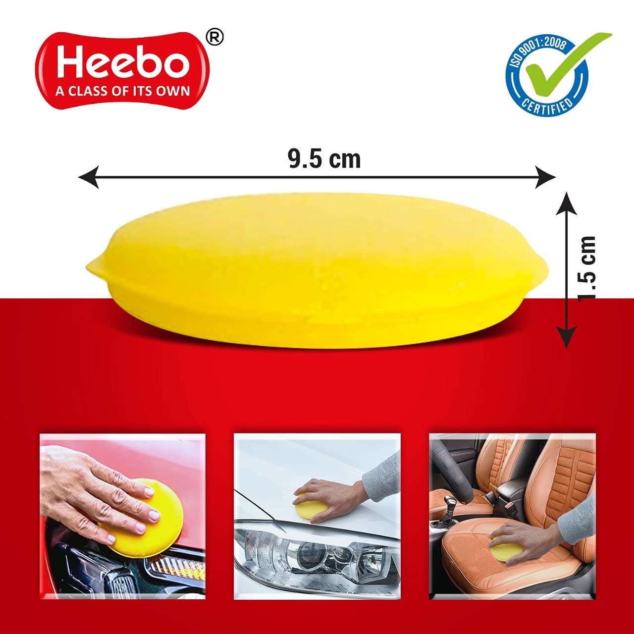 Heebo Multipurpose Foam Wax Applicator Pads - Pack of 12 | Car Polish Applicator Sponge | Soft Car Wax Detailing Sponge | Used for Detailing Polish/Wax Bike Car Dashboard | Car Dressing Round Pads 6