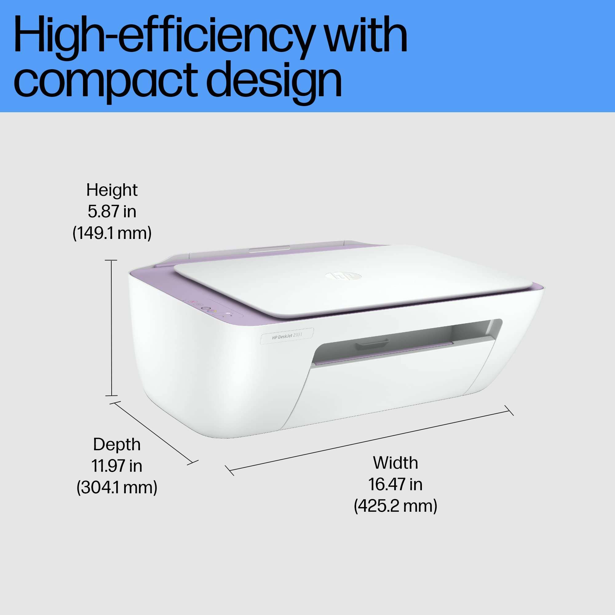 HP Deskjet 2331 Colour Printer, Scanner and Copier for Home/Small Office, Compact Size, Reliable, Easy Set-Up Through HP Smart App On Your Pc Connected Through USB, Ideal for Home. 2