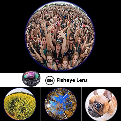 Apexel APL-DG10 10 in 1 Cell Phone Camera Lens Kit Wide Angle Lens & Macro Lens+ Fisheye Lens+Telephoto Lens+CPL/Flow/Radial/Star Filter+Kaleidoscope 3/6 Lens for iPhone Samsung Sony, Black 6