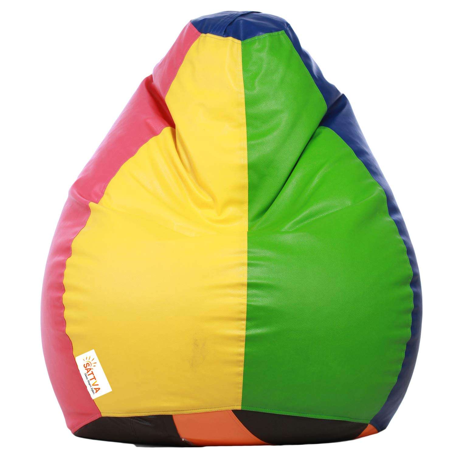 Sattva Classic Bean Bag Cover Without Beans XL Size - Yellow Neon Green Royal Blue 1