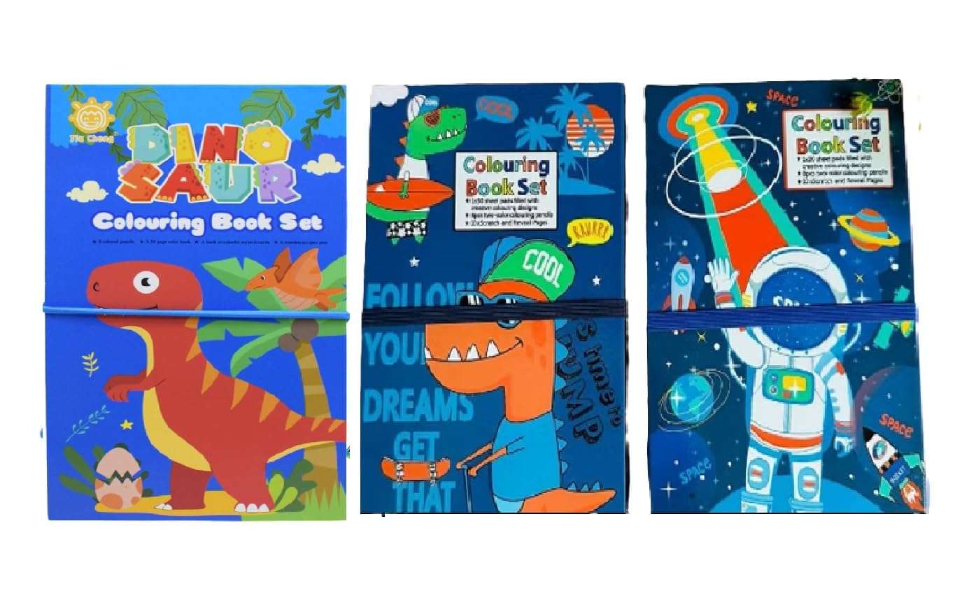 NEW PINCH Coloring Book Set for Kids – Includes 30 Drawing Sheet,8 Pencil Color,10 Scratch Sheet, Compact Art Kit,Prefect Return Gift for Kids - 3Pcs (Blue)(Design May Vary) 1