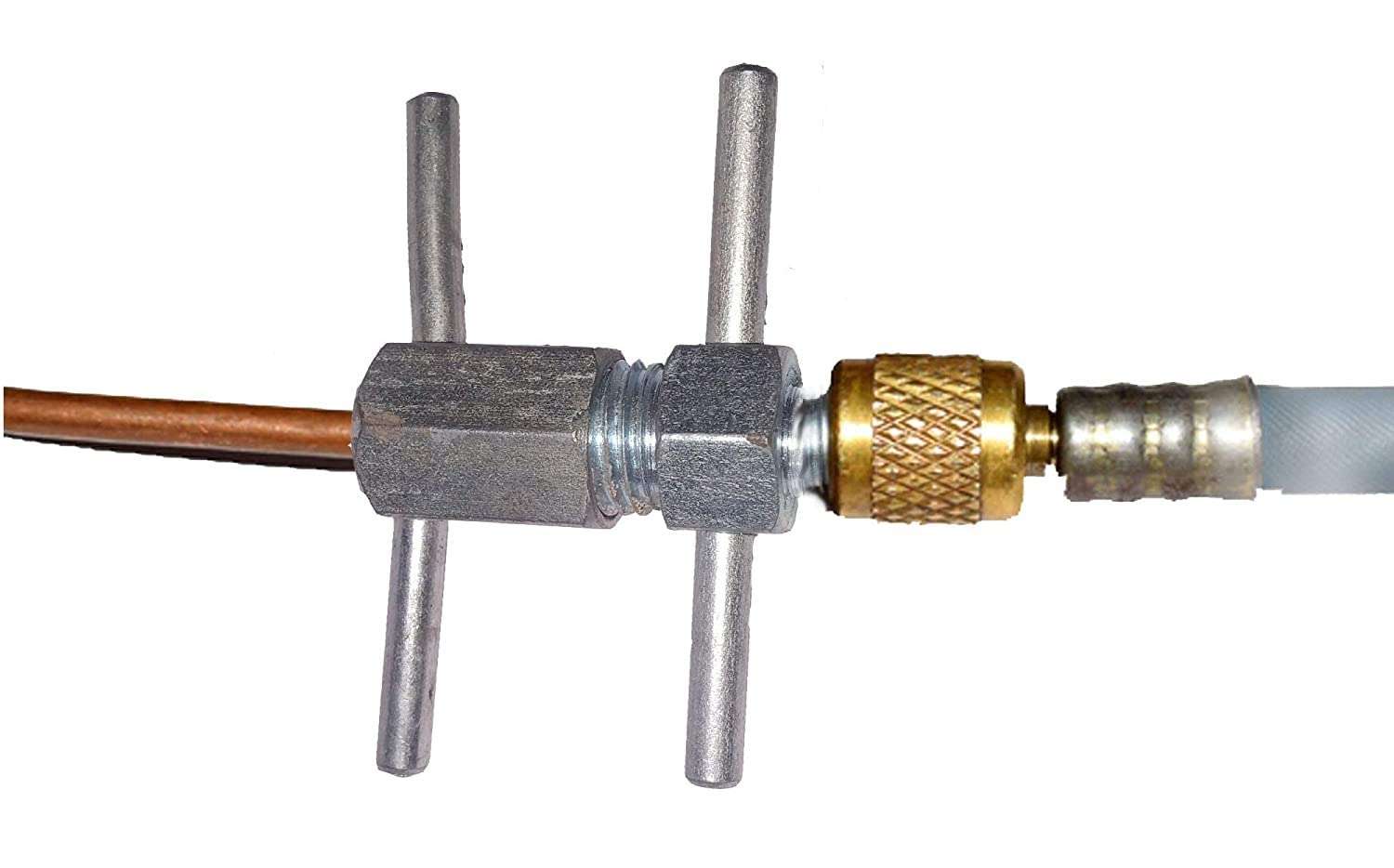 WHITEFLIP AA Coupler for 1/4 and 3/16 Pumping and Flushing for Refrigerator and AC Use (Silver) 4