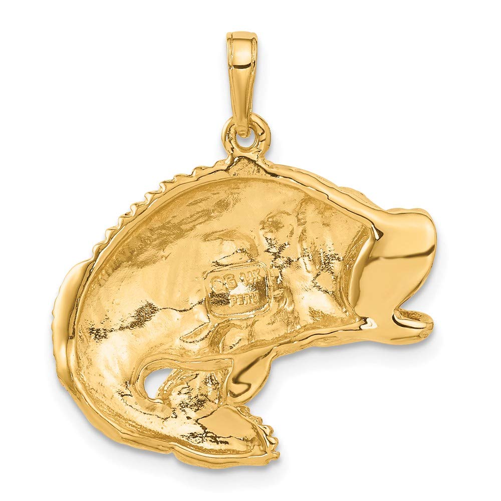 FJC Finejewelers 10 kt Yellow Gold Bass Fish Jumping Charm 30 x 27 mm 5
