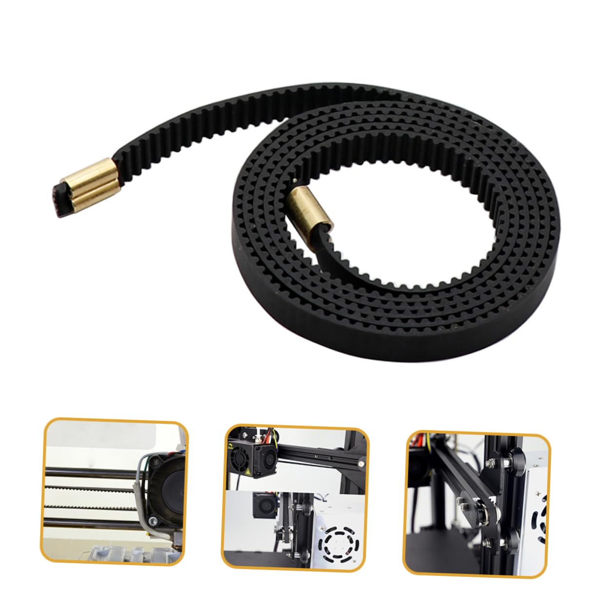 Hemoton 3pcs Timing Belt Mini Belt Parts Handle Belt Pro Endless Belt Timing Pulley Belt Pulley Kit Printer Pulley Belts 3D Printer Belt Printer Belt Accessory Plastic Black 5