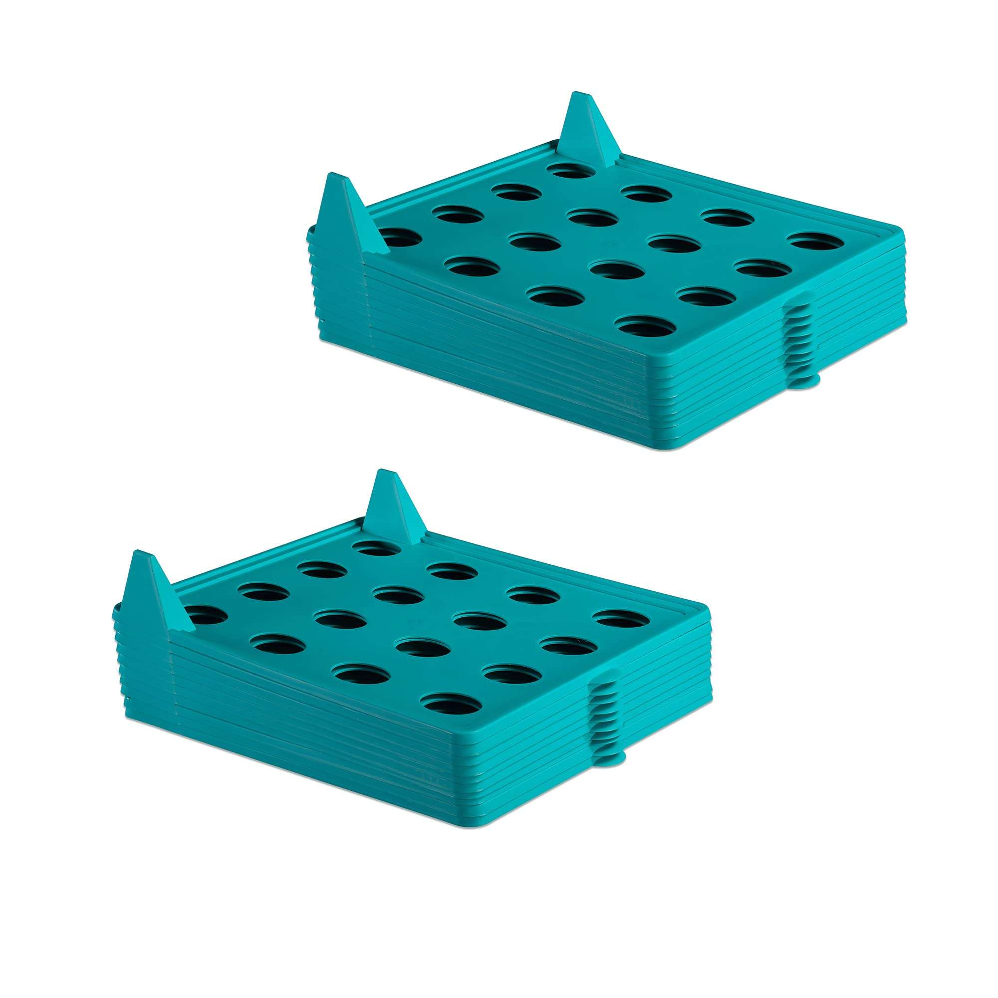 MAGIC STAX Wardrobe Cloth Storage Organizer for Shirts, T-Shirt, Trousers, Sarees and Tops Cloth, 36 x 29 x 5.5 cm (Pack of 20, Cyan Blue) 1