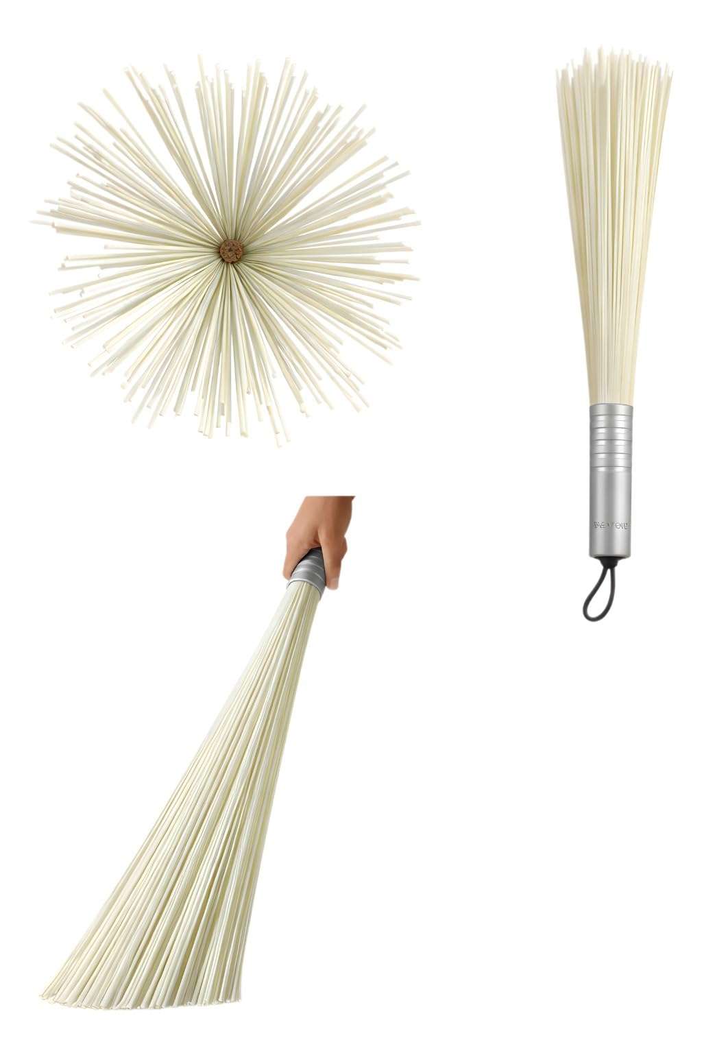 Plastic Broom for Bathroom Cleanings & Home Floor Cleaning| Hard Bristle Broom for Scrubbing in Bathroom Wet and Dry Floor Cleaning Fiber Broom Hard Bristle Plastic (Pack of 1) 3