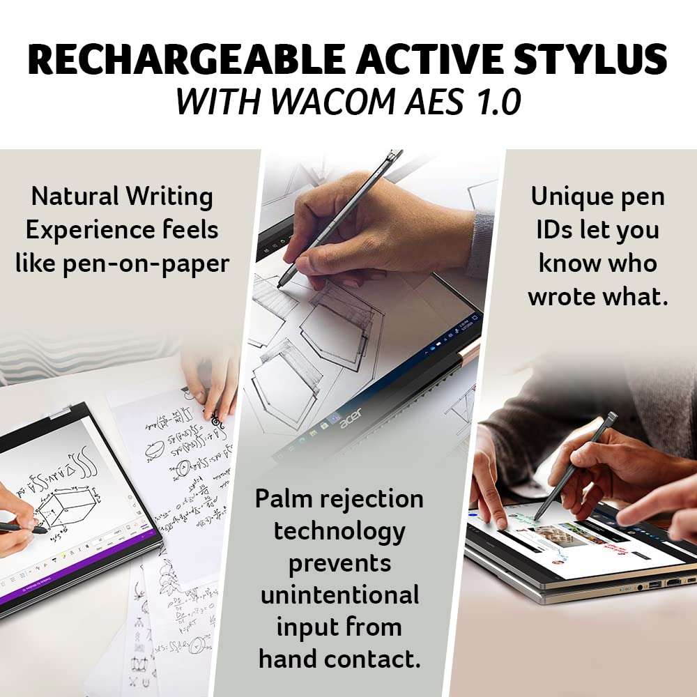 Acer Spin 5 (2 in 1) Professional Laptop with Active Stylus Pen (12th Gen Intel Core i7/16GB RAM/1 TB SSD/Windows 11 Home/MS Office/Fingerprint Reader) SP514-51N with 35.6 cm (14 inches), 1.3 KG 2