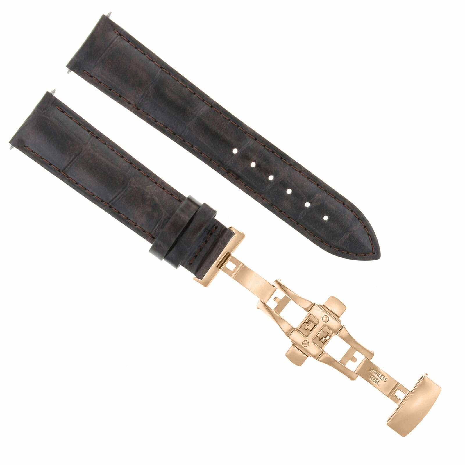 Ewatchparts 22-24mm Premium Leather Watch Band Strap Compatible With Pam 40 44mm Panerai GMT Watch 5