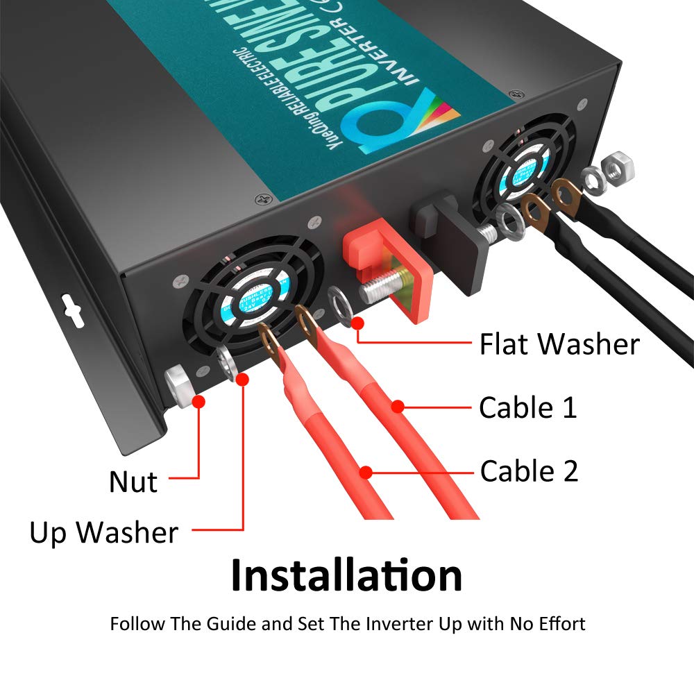 WZRELB RBPRC300012 3000W 12V 110~120V Pure Sine Wave Solar Power Inverter with Remote Control Switch 5
