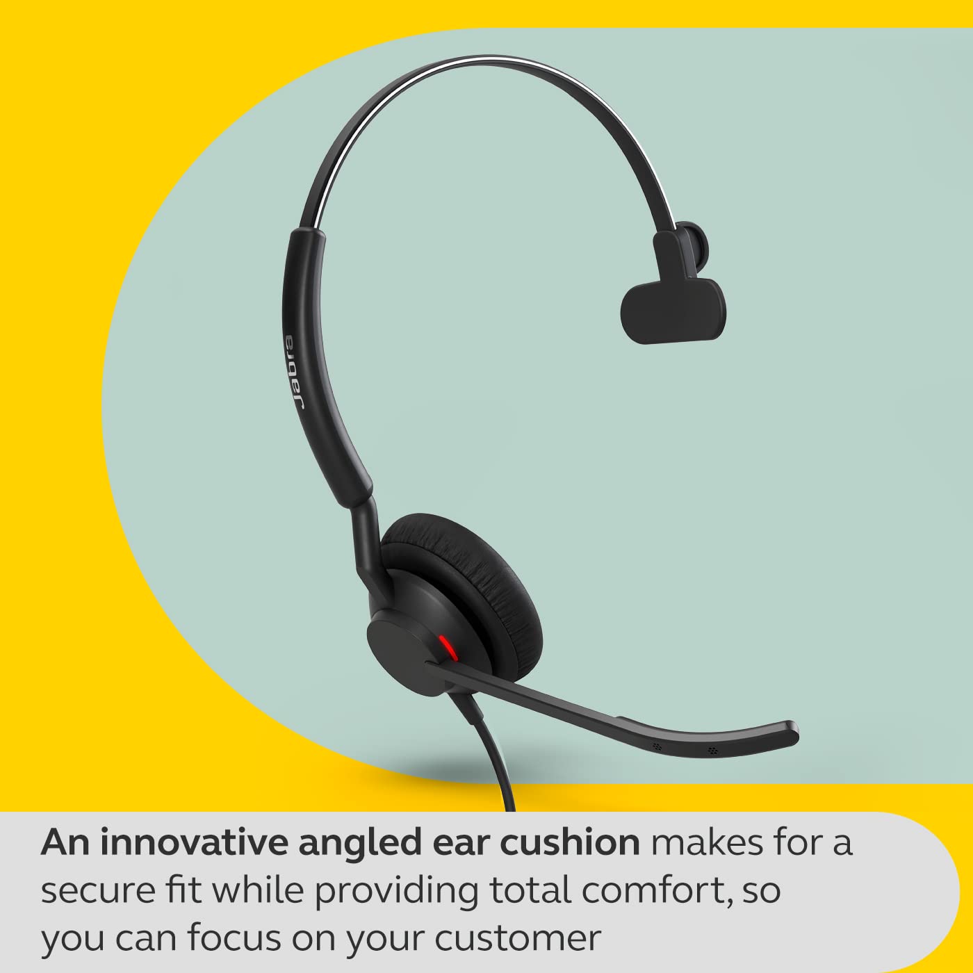 Jabra Engage 40 Wired Mono Headset - Noise-Cancelling 2-Mic Technology and USB-A Cable, Ultra-Lightweight - Works with All Leading Unified Communications Platforms Such As Zoom, Unify - Black 5