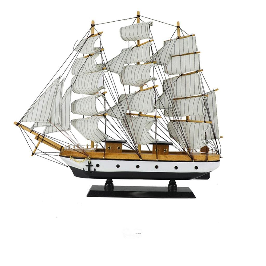 Kush Wooden Sailing Ship Model Vintage Sailboat Nautical Decor for Tabletop 50cm 5