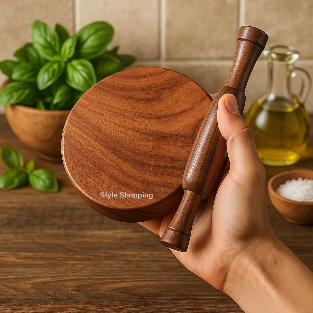 Style Shopping Plywood Wood Small Size Chakla Belan and Rolling Pin for Kids - 6 Inch 3
