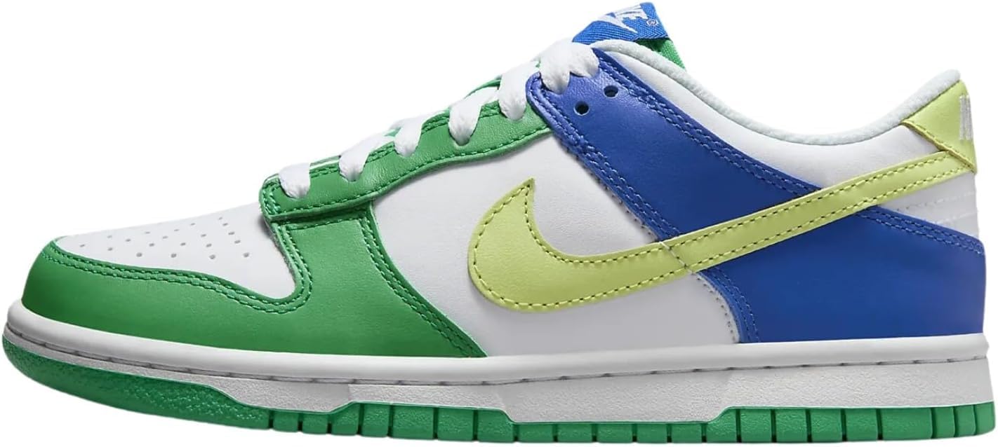 Nike Boy's Dunk Low (Big Kid) Blue Joy/Bright Mandarin/White/Black 4 Big Kid M 1