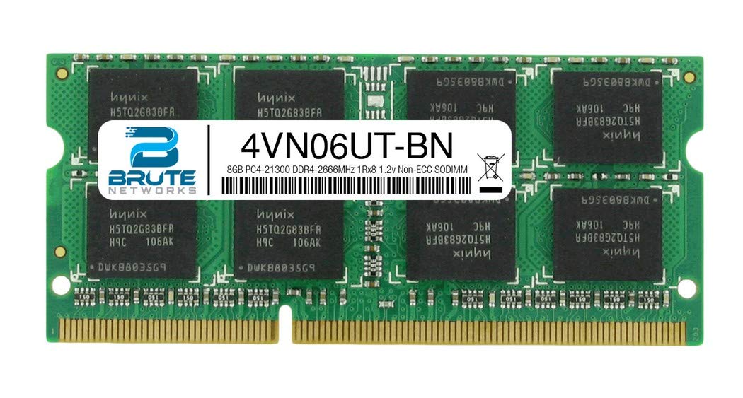 Brute Networks 4VN06UT-BN - 8GB DDR4-2666MHz 1Rx8 Non-ECC SODIMM (Compatible with OEM PN# 4VN06UT) 1
