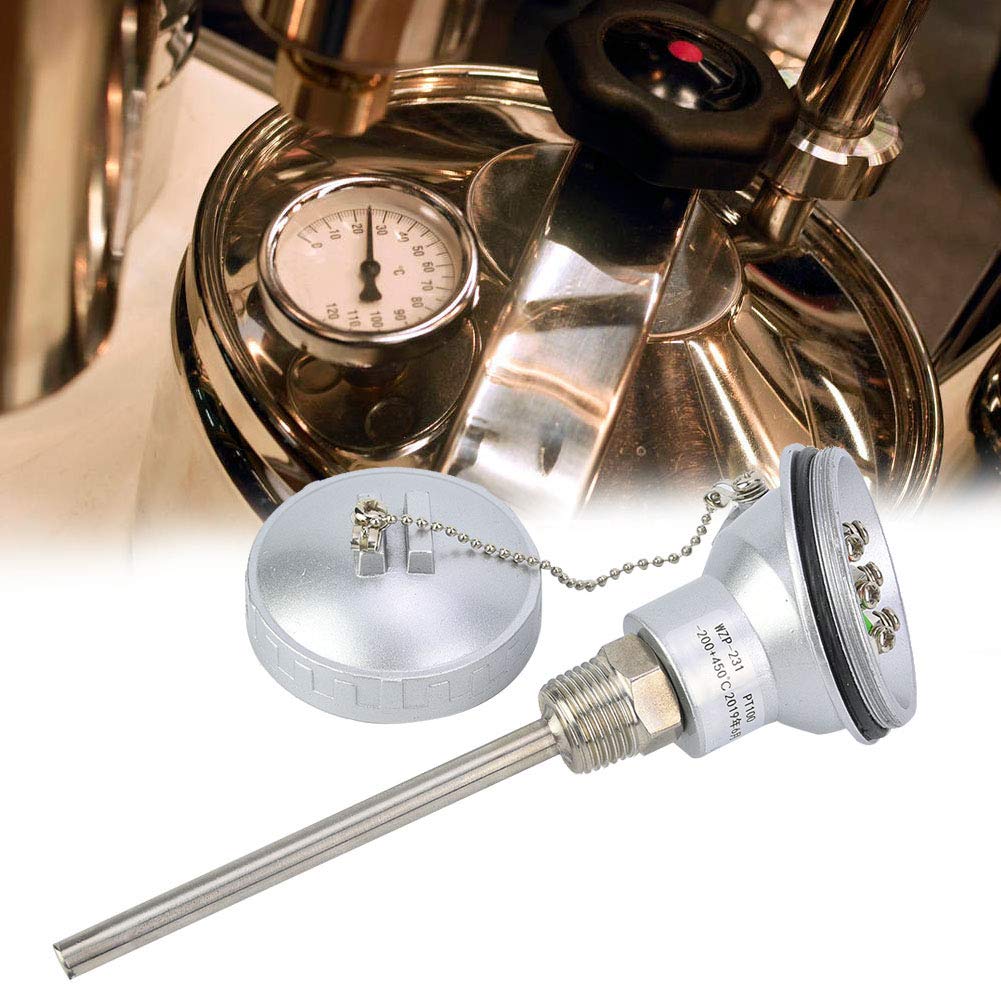 1/2" NPT Thread Thermocouple Terminal Head PT100 Stainless Steel Temperature Sensor Probe (100mm) 3
