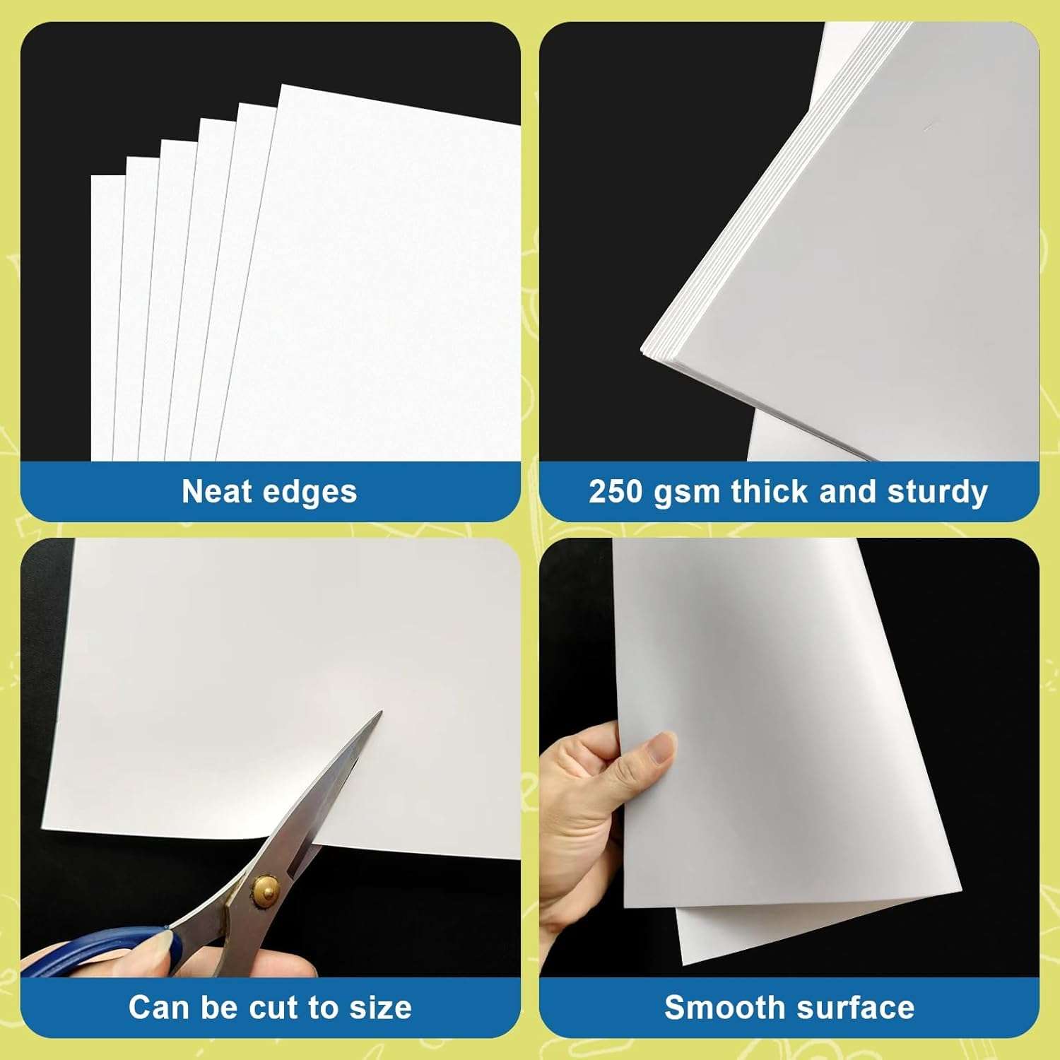 10 Pcs Poster Board 22" x 28" White Poster Paper Bulk, ROOKEA 250 GSM Vision Board for School Arts Craft Projects Presentations Drawing Scrapbooking Blank Graphic Display Office Supplies 4