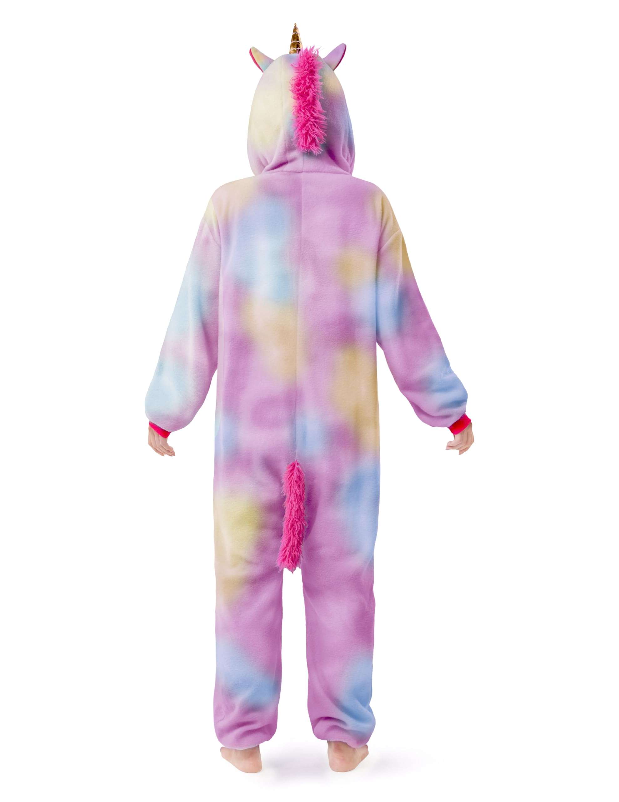 Spooktacular Creations Unicorn Costume, Plush Unicorn Costume Adult Woman, Jumpsuit Costume Halloween Men Sleepwear for Halloween Dress Up Parties, Pink(S) 5
