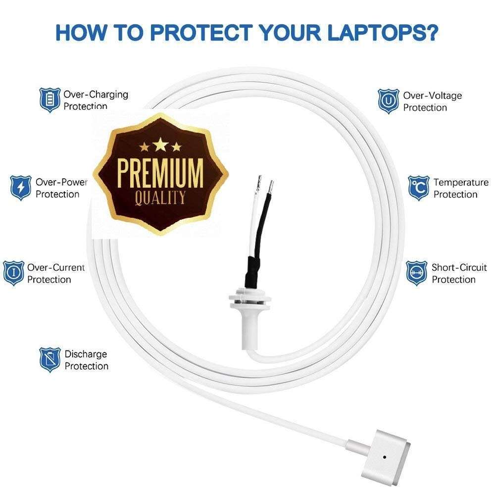atdaraz T-Tip - DC Cable Repair Cord for Mac-b00k Air Pro Mega -Safe 2 45W 60W 85W AC Adapter (After 2012) 4