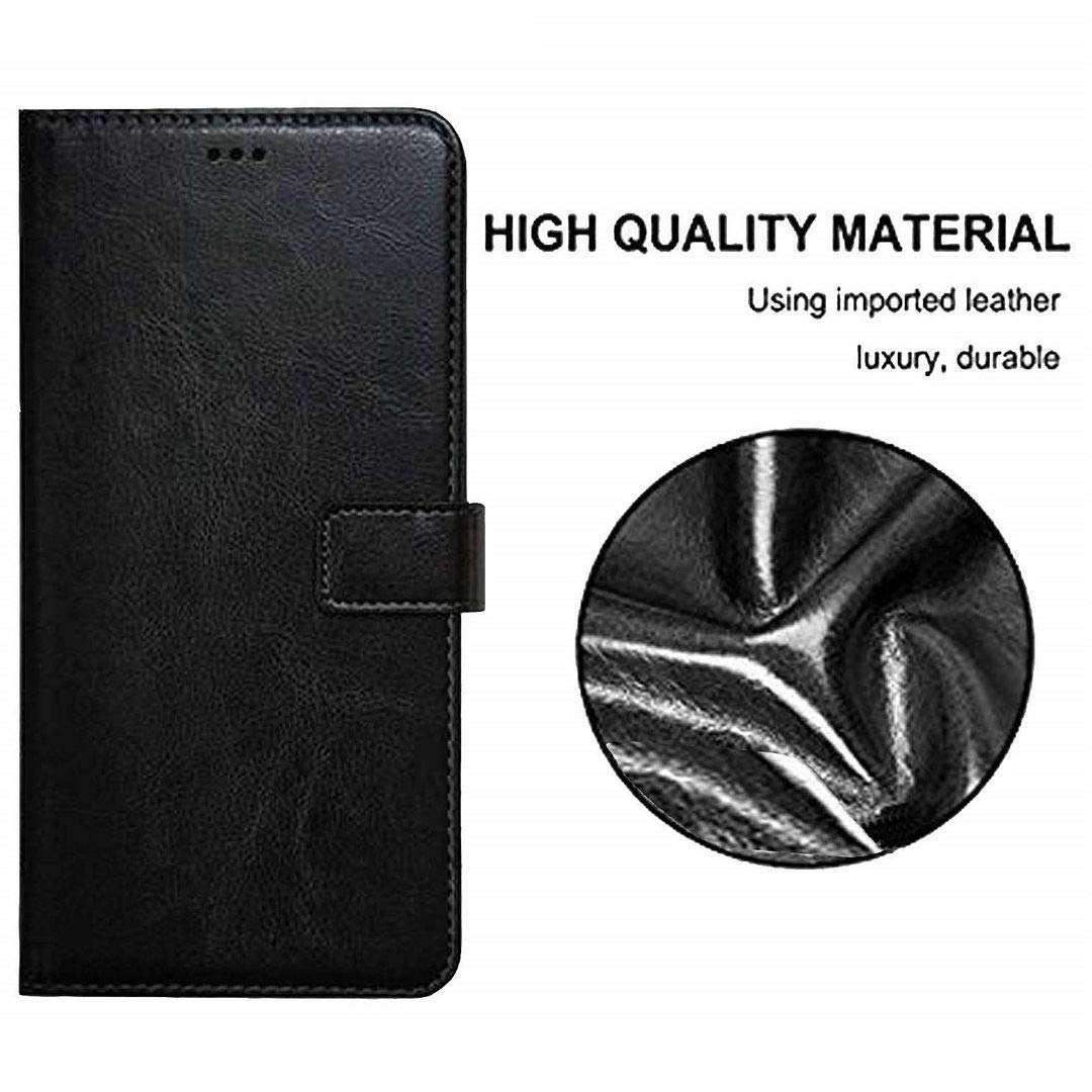 Pinaaki Enterprises Redmi Note 8 Flip Case | Premium Leather Finish | with Card Pockets | Wallet Stand |Complete Protection Flip Cover for Redmi Note 8 - Black 2