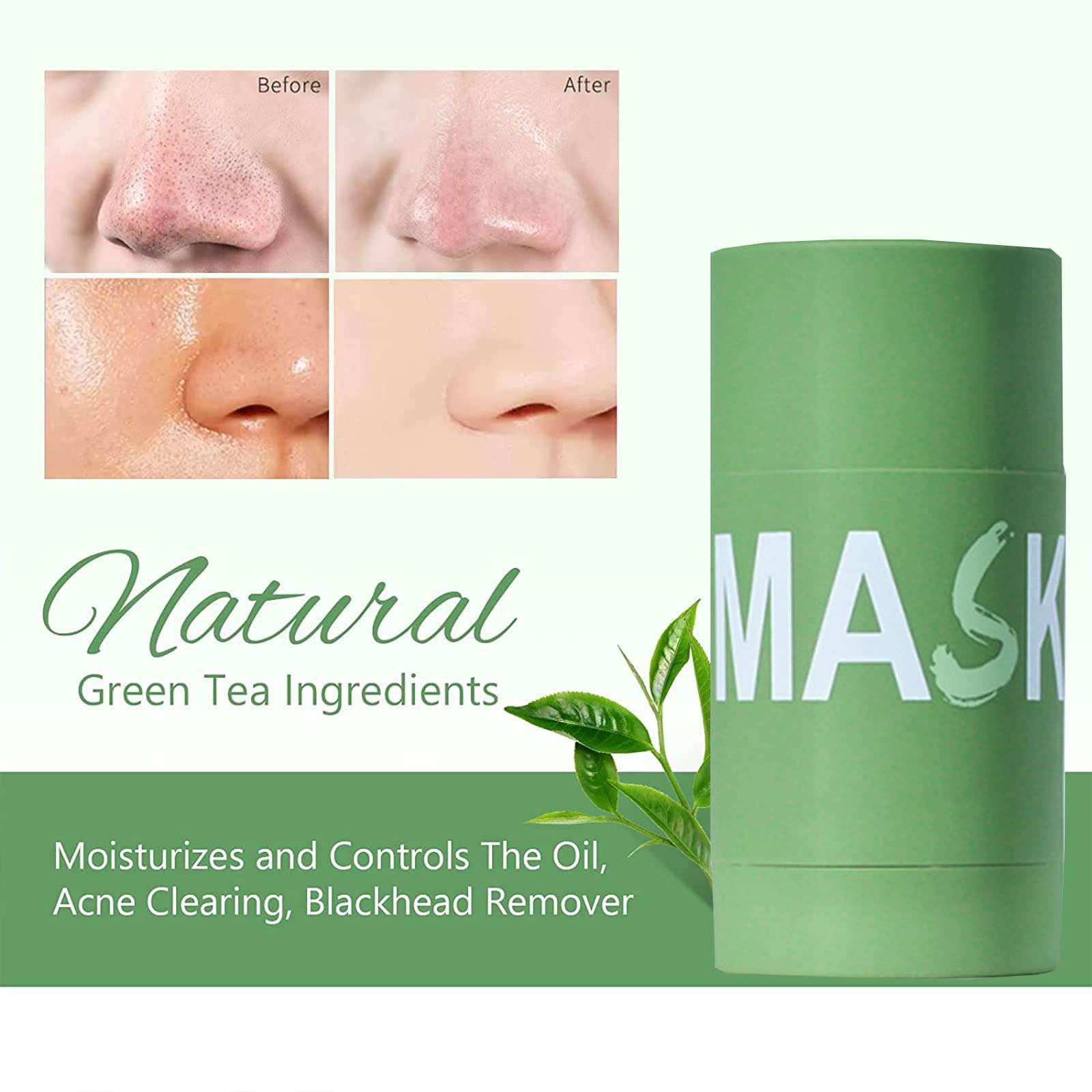 Elimizu Green Tea Mask, Elimizu Poreless Deep Cleanse Green Tea Mask, Elimizu Deep Cleanse Green Tea Mask Stick, Moisturizing Oil Control Remove Blackheads (1) 5