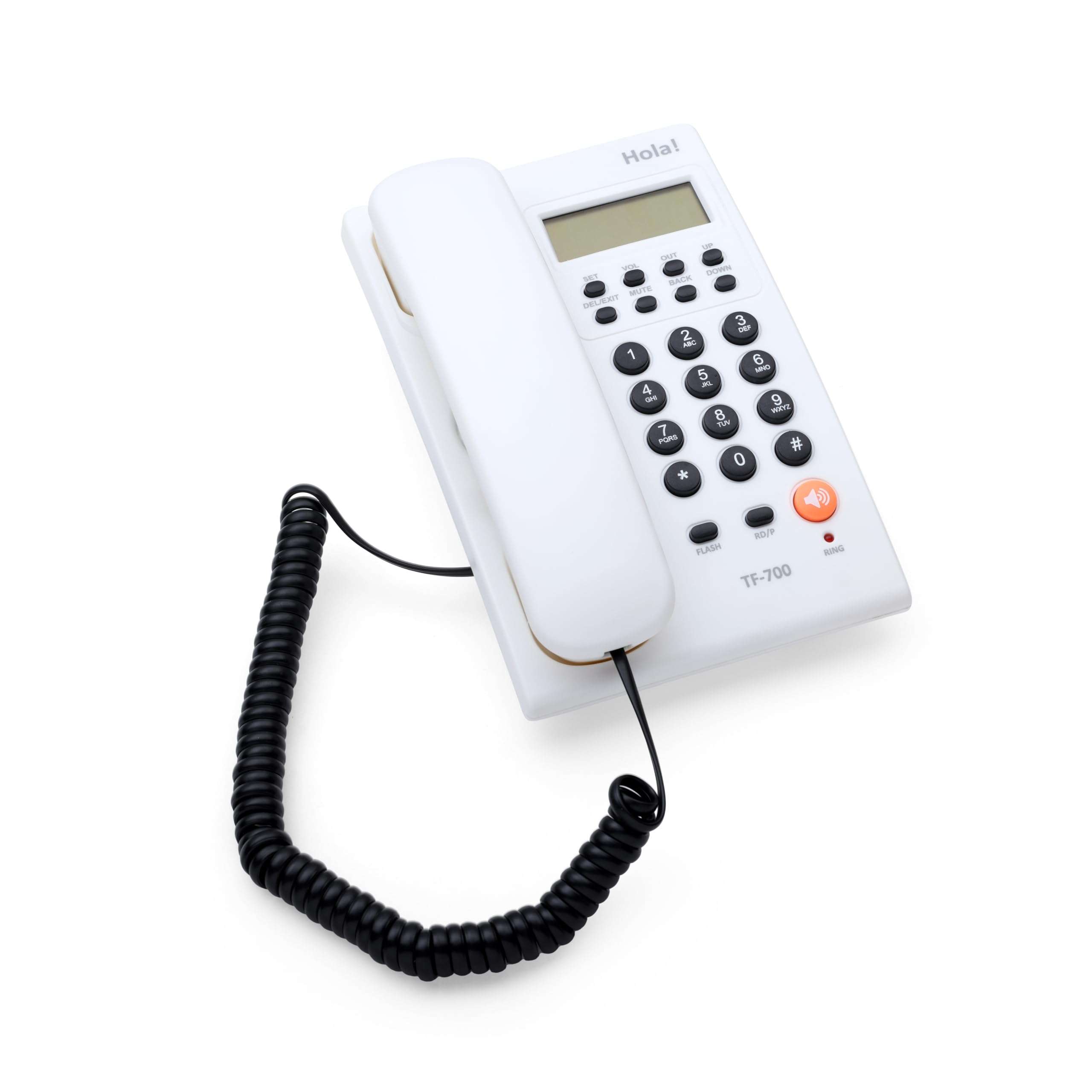 Hola! TF 700 (White) Caller Id Corded Landline Phone with 16 Digit LCD Display & Adjustable Contrast,2Ways Speaker Phone,Alarm, DND, Solid Build Quality,Classic Design 3