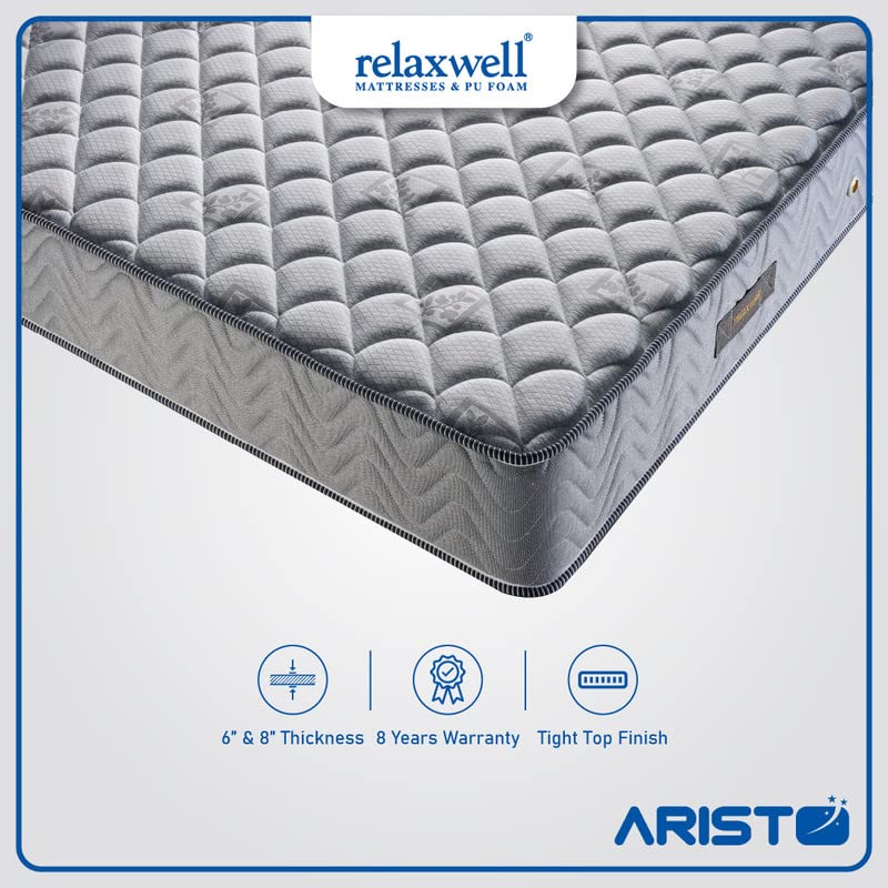 RELAXWELL MATRESSES Aristo - Bonnel Spring Mattress with Two Free Pillow for Your Comfort Night (78x60x6 Inches, Queen) 2