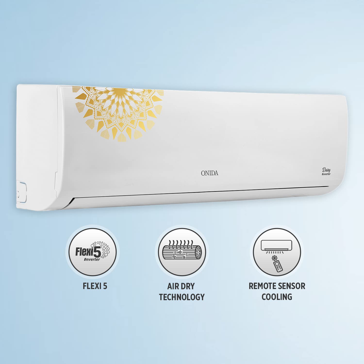 ONIDA 1 Ton 3 Star Inverter Split AC (Copper, 2 Way Swing, Dust Filter, 2023 Model, IR123DAS, White) 5