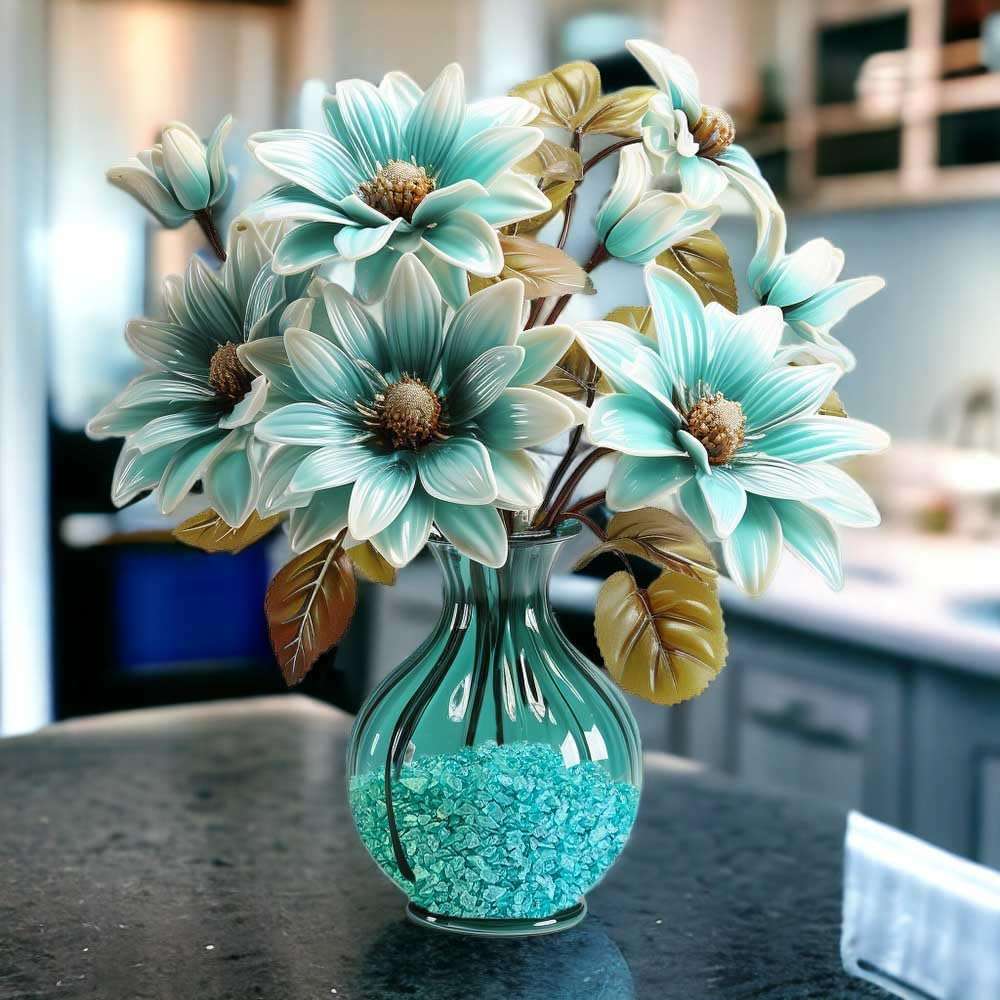 1.35 LB Crushed Glass,Epoxy Resin Art Broken Pieces,Terrarium Succulent Gravel Planter Soil Cover Gravel,also Air Plant Mini Rock,Crafts Projecting,Vase Filler,Candle Holder Decor,Pacific Blue 6